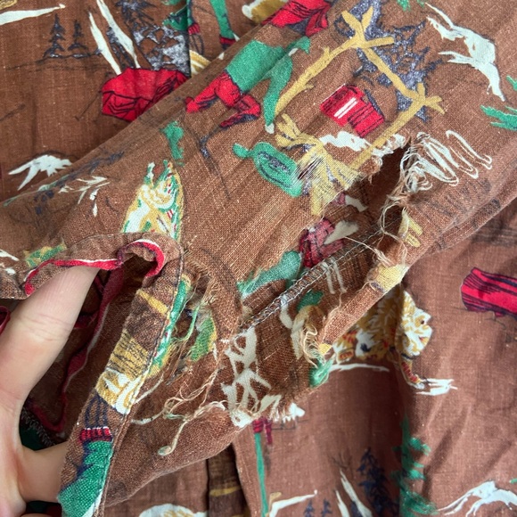 Vintage Lumberjack Flannel Bear Woodsy Camping Button Down flaw - Picture 6 of 10